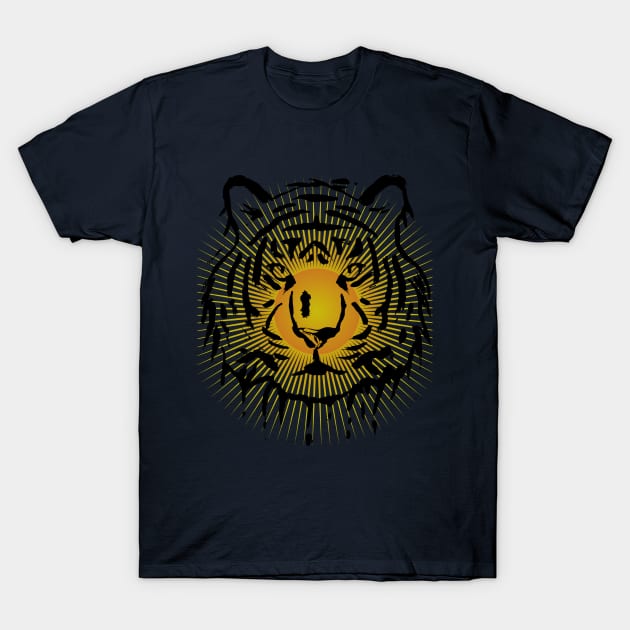 Tiger and the sun T-Shirt by Imutobi